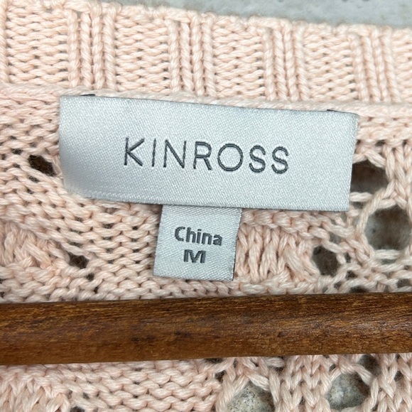 Kinross blush pink cotton bobble knit cropped button up cardigan medium - Picture 3 of 8